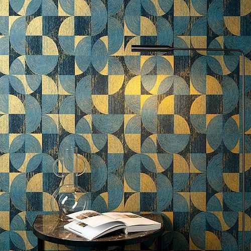 Contemporary wallpaper - THAOS LAGOON - Masureel Distribution BVBA - geometric pattern / non-woven / washable
