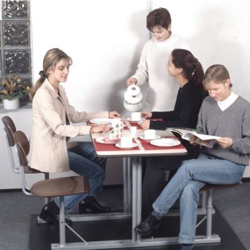 Contemporary table and chair set - Mott Mobile Systeme GmbH &Co. KG - indoor / wooden / powder-coated steel