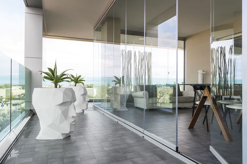 Sliding patio door - PARTERRE : BRILLANTE - Frigerio Living - folding / double-glazed