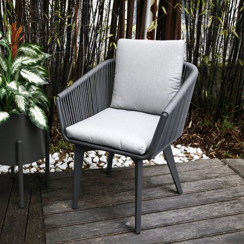Contemporary Garden Chair Soft Icarraro Italian Makers Fabric Rope Metal Base Contemporary Garden Chair Soft, Outdoor Furniture Makers
