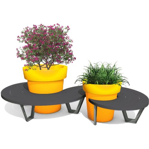 Contemporary public bench - Set Doble 80/95 - Terra Group - galvanised steel / without backrest / without armrests