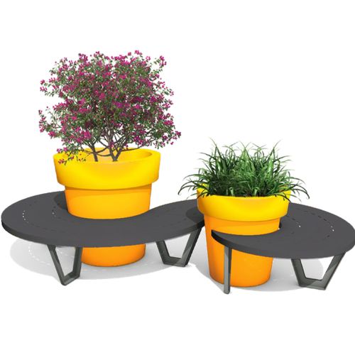 Contemporary public bench - Set Doble 95/120 - Terra Group - galvanised steel / without backrest / without armrests