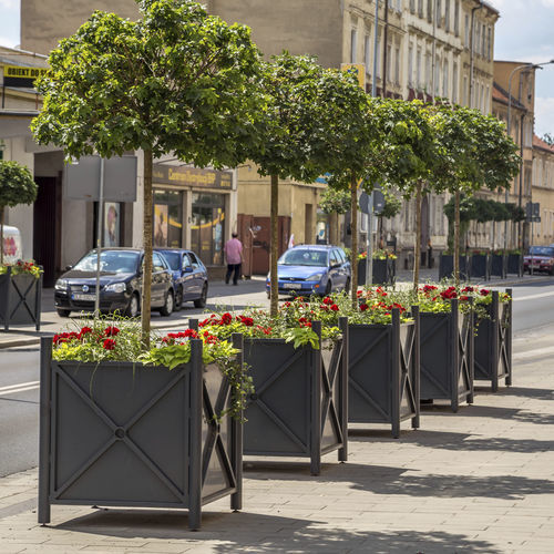 Galvanised steel Versailles planter - Urbana XL - Terra Group - square / weatherproof / contemporary