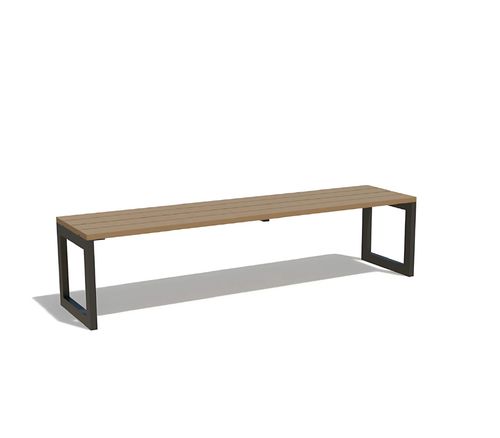 Contemporary public bench - Urbana L - Terra Group - wooden / steel / without backrest