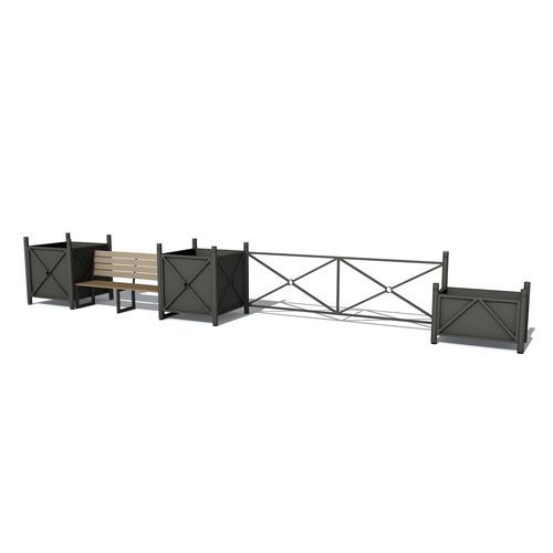Steel plant pot - Urbana - Terra Group - square / for public space