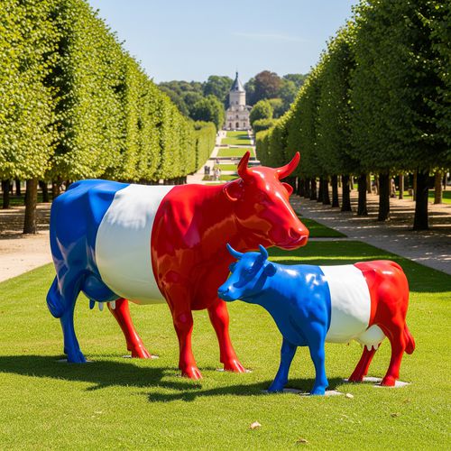 Fiberglass sculpture - COW - Terra Group - outdoor / garden / free-standing