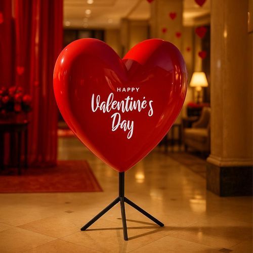 Fiberglass sculpture - XXL HEART 3D - Terra Group - outdoor / handmade / garden