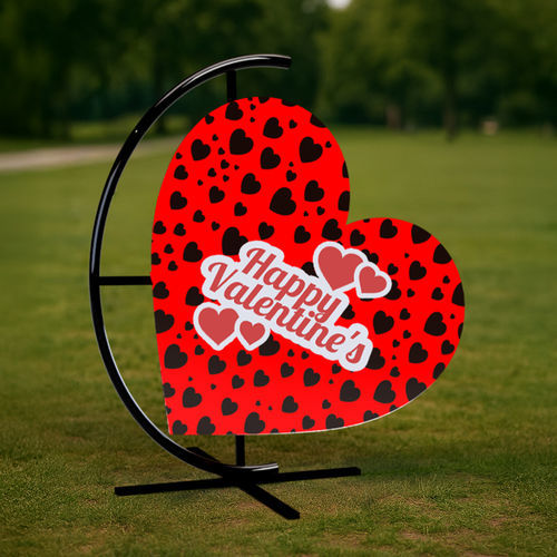 Fiberglass sculpture - HEART 2D - Terra Group - outdoor / floor-mounted / for public space