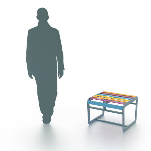 Modern stool - ZEBRA - Terra Group - powder-coated steel / steel / galvanised steel