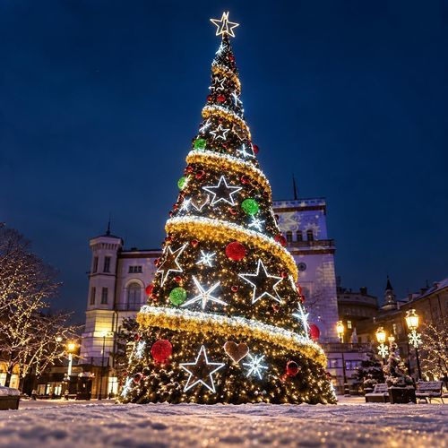 PVC Christmas tree - TERRA - Terra Group - powder-coated steel / for public space / waterproof