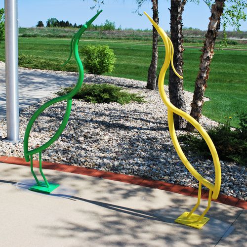 Floor-mounted bike rack - HERON - Madrax - original design / for public space / powder-coated steel