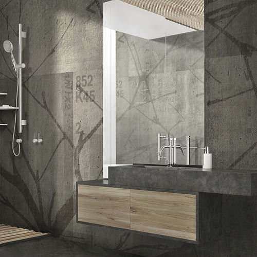 Contemporary wallpaper - RAMI - N.O.W. Edizioni - nature pattern / concrete look / printed