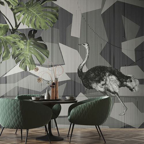 Contemporary wallpaper - CAMU - N.O.W. Edizioni - nature pattern / animal motif / striped