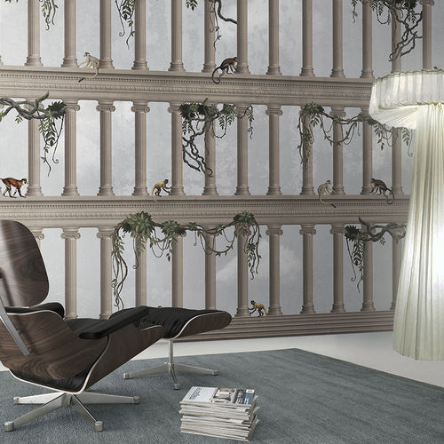 Contemporary wallpaper - JOURNEY INTO THE PAST - N.O.W. Edizioni - nature pattern / animal motif / panoramic