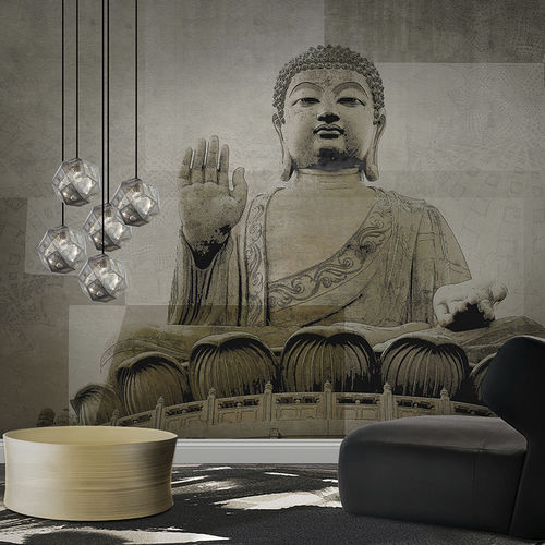 Contemporary wallpaper - BUDDAH - N.O.W. Edizioni - panoramic / art print / concrete look