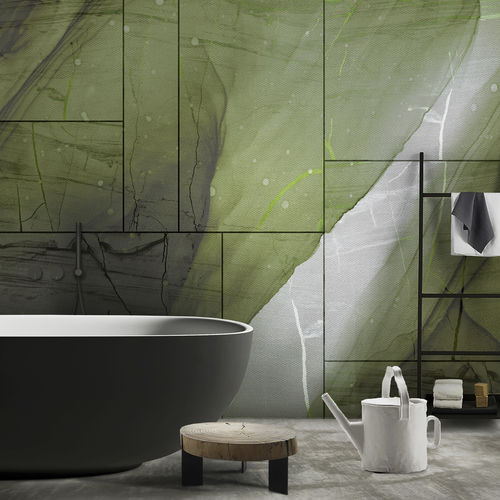 Contemporary wallpaper - RAINDROP - N.O.W. Edizioni - panoramic / geometric / tile look