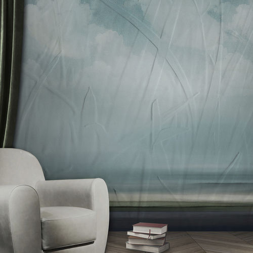 Contemporary wallpaper - CLOUDY SKY - N.O.W. Edizioni - nature pattern / panoramic / gray