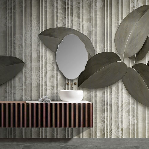Contemporary wallpaper - BURGUNDY - N.O.W. Edizioni - fiberglass / nature pattern / striped