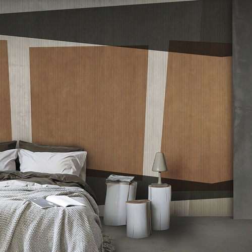 Contemporary wallpaper - SQUARE - N.O.W. Edizioni - fiberglass / geometric pattern / gray