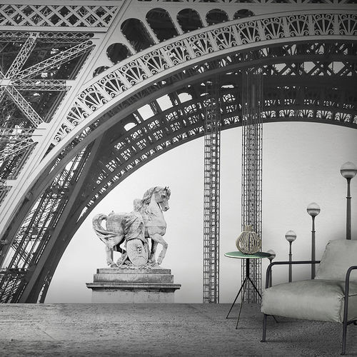 Contemporary wallpaper - EIFFEL - N.O.W. Edizioni - fiberglass / urban motif / white
