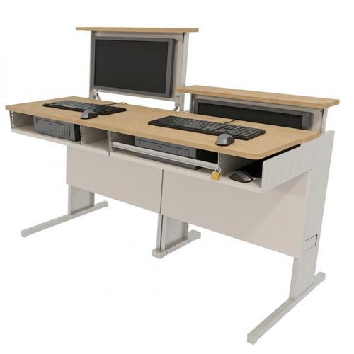 Free-standing computer table - MILENA H5 - DECADRAGES / BEDUP® - 2 person / traditional / metal