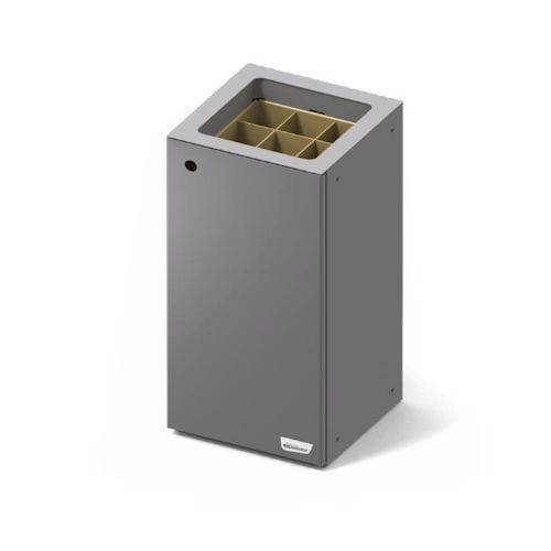 Public trash can - QUADRAPOLE - Royal Dutch Bammens - galvanised steel / recycling / contemporary