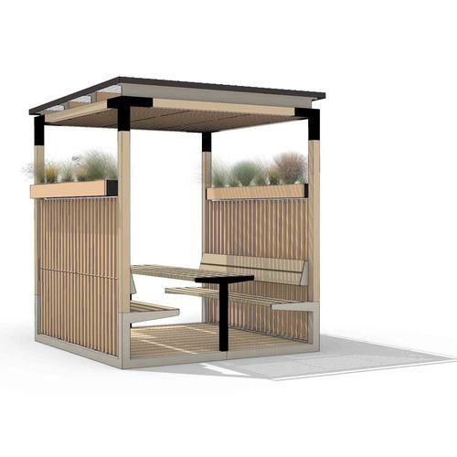 Public space multi-function shelter - LEVP102 - egoé - for freeway area / for gas stations / for public use