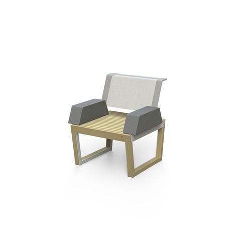 Contemporary urban armchair - BARKA BA115 - egoé - Batyline® / wooden / steel