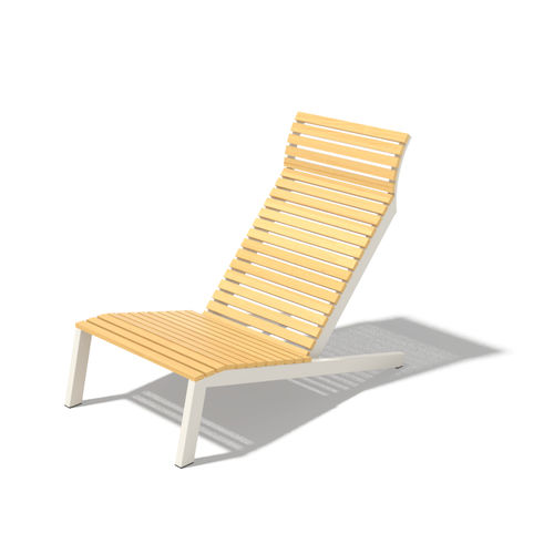 Contemporary sun lounger - Alva LAL315 - egoé - teak / aluminum / stackable