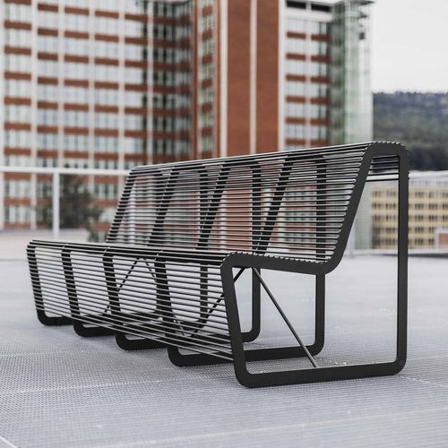Contemporary garden bench - Limpido LLP156 - egoé - steel / with backrest / without armrests