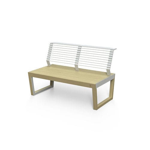 Contemporary public bench - Barka BA1201 - egoé - solid wood / steel / with backrest