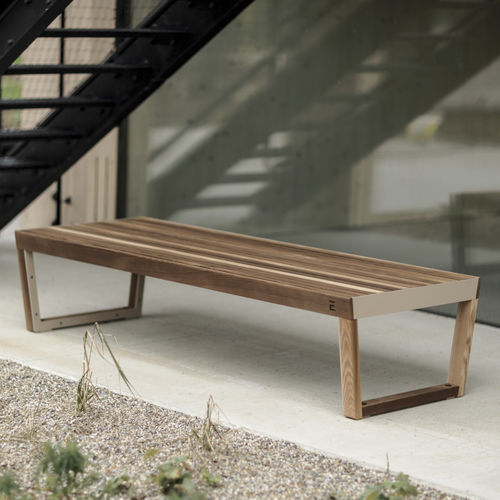 Contemporary public bench - Barka BA1321 - egoé - solid wood / steel ...