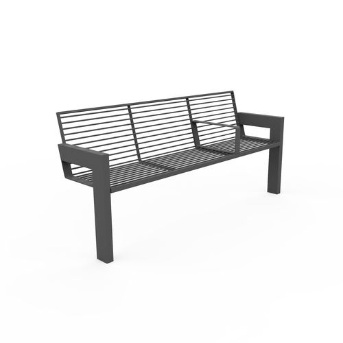 Contemporary public bench - Winkl LVK191 - egoé - steel / with backrest / with armrests