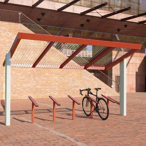 Sustainable cycle shelter - X2-V410-SS - egoé - steel / galvanised steel / thermo-lacquered steel