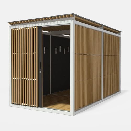Sustainable cycle shelter - Y3-SET2201 - egoé - steel / galvanised steel / thermo-lacquered steel