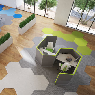 Removable partition - 120 DEGREE - Adapt Global Workplace Solutions - modular / fabric / commercial