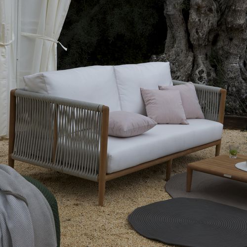 Contemporary sofa - SAONA - GreenDesign - garden / white / teak