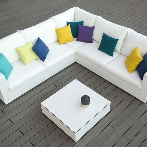 Contemporary coffee table - CHILLED  - GreenDesign - aluminum / Batyline® / square