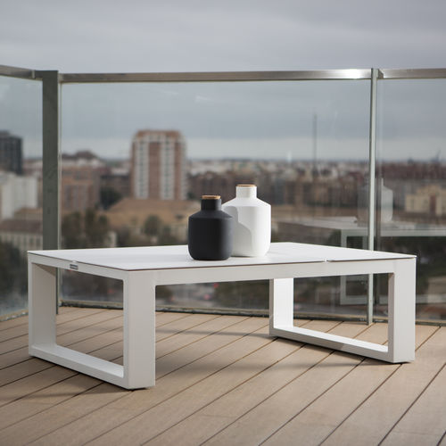 Contemporary coffee table - REMO - GreenDesign - aluminum / rectangular / transformable