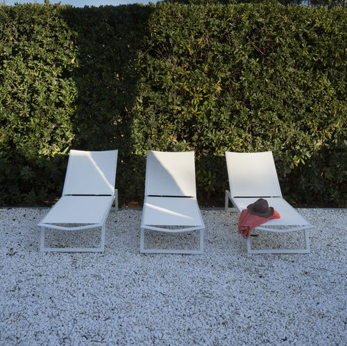 Contemporary sun lounger - MISTIC - GreenDesign - fabric / aluminum / garden