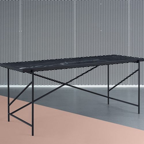 Contemporary desk - Handvark - steel / brass / marble