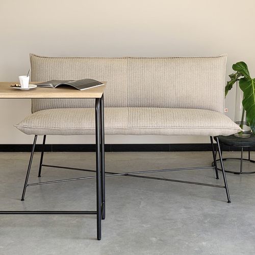 Contemporary upholstered bench - Vidar - Jess - fabric / leather / steel base