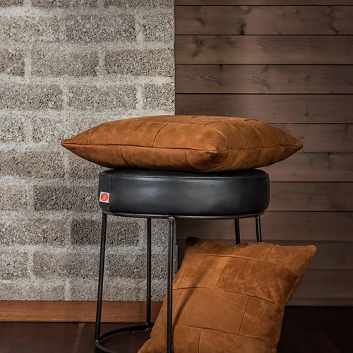 Square cushion - Lewis  - Jess - patchwork / home / leather