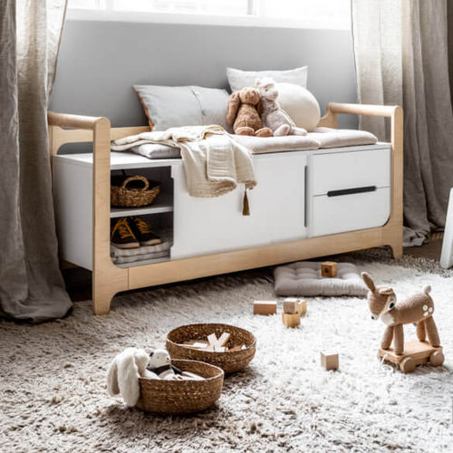 Contemporary bench - H - Rafa Kids - plywood / birch / lacquered wood