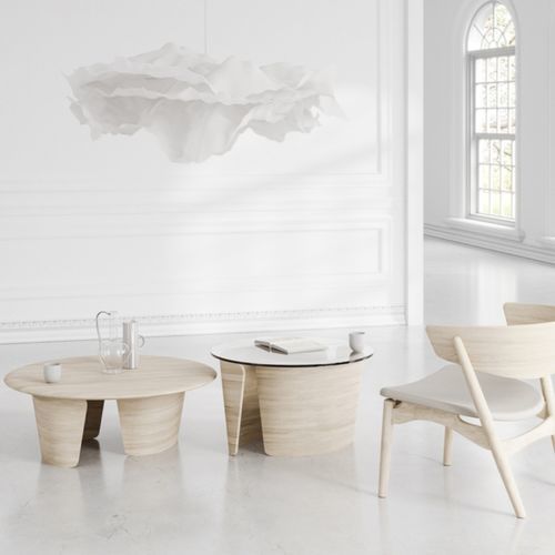 Contemporary coffee table - SIBAST No 7 - sibast furniture - glass / wood veneer / oak base