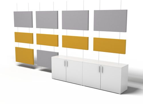 Suspended partition - CAPSOUND - Espace Cloison - fabric / for offices / acoustic