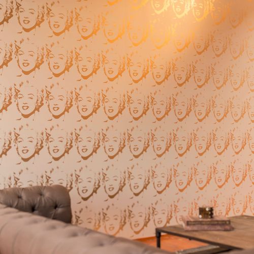 Contemporary wallpaper - MARILYN REVERSAL - FLAVOR PAPER - polyester / patterned / white