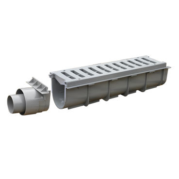 Drainage channel with grating - CGPVC500H14 / TSPVC500H14 - AIRGAMA SRL - PVC / for public spaces