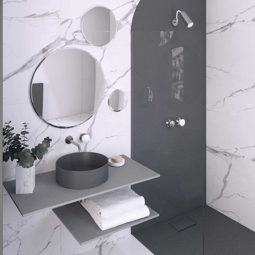 Resin vanity top - Modern - QUARE DESIGN - custom-made / professional / with towel rack
