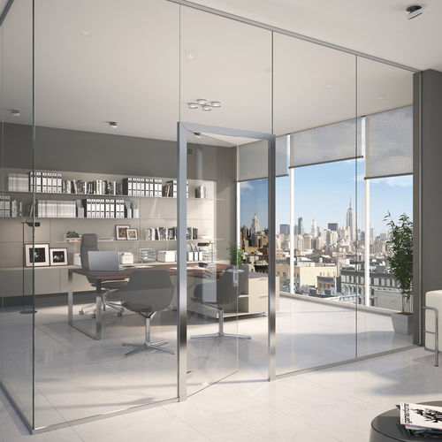 Fixed partition - PROFIX DOOR - Logli Massimo Spa - modular / glass / aluminum